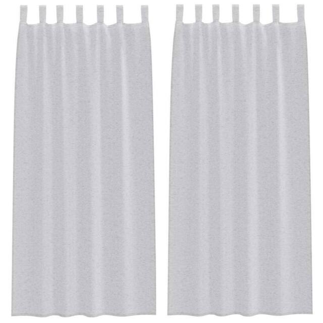 Berkfield Home Curtains with Curtains 2 pcs Light gray 140 x 260 cm Polyester in Light Grey - image 1
