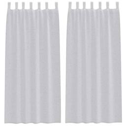 Berkfield Home Curtains with Curtains 2 pcs Light gray 140 x 260 cm Polyester in Light Grey