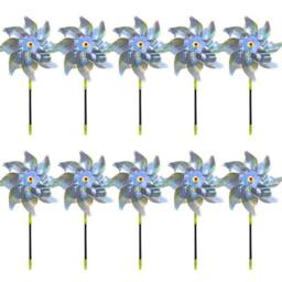FLAVORA Silver - 10pcs Reflective Wind Spinner Bird Repellent - Size: 0.6m2 - thumbnail 5
