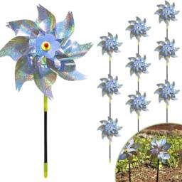 FLAVORA Silver - 10pcs Reflective Wind Spinner Bird Repellent - Size: 0.6m2 - thumbnail 1