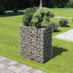 Berkfield Home Durable Gabion Raised Bed Galvanised Steel 90x50x100 cm in Silver - Size: 90 x 50 x 100 cm - thumbnail 2
