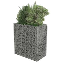 Berkfield Home Durable Gabion Raised Bed Galvanised Steel 90x50x100 cm in Silver - Size: 90 x 50 x 100 cm - thumbnail 4