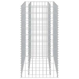 Berkfield Home Durable Gabion Raised Bed Galvanised Steel 90x50x100 cm in Silver - Size: 90 x 50 x 100 cm - thumbnail 6
