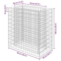 Berkfield Home Durable Gabion Raised Bed Galvanised Steel 90x50x100 cm in Silver - Size: 90 x 50 x 100 cm - thumbnail 8