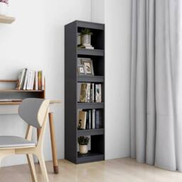 Berkfield Home Beautiful Book Cabinet/Room Divider Grey 40x30x167.5 cm Solid Pinewood - thumbnail 2