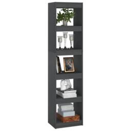 Berkfield Home Beautiful Book Cabinet/Room Divider Grey 40x30x167.5 cm Solid Pinewood - thumbnail 4