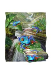 JQ Licensing Jlo Jungle Frogs Silky Touch Super Soft Throw Blanket 152 X 127 cm in White - thumbnail 2