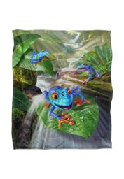 JQ Licensing Jlo Jungle Frogs Silky Touch Super Soft Throw Blanket 152 X 127 cm in White - thumbnail 1