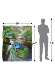 JQ Licensing Jlo Jungle Frogs Silky Touch Super Soft Throw Blanket 152 X 127 cm in White - thumbnail 5