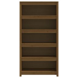 Berkfield Home Book Cabinet Honey Brown 80x35x154 cm Solid Wood Pine - Size: 80 x 35 x 154 cm - thumbnail 5