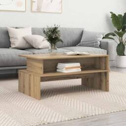 Berkfield Home Traditional Coffee Table Artisan oak 90 x 55 x 42.5 cm Engineered wood in Brown - thumbnail 4