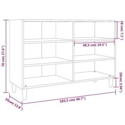 Berkfield Home Sideboard Grey Sonoma 103.5x35x70 cm Engineered Wood - thumbnail 6
