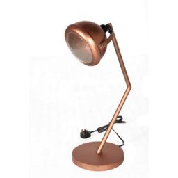 Indian Hub Copper Lamp Stand - Metal - L28 x W35 x H65 cm in Brown - thumbnail 1