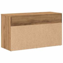 Berkfield Home Shoe Bench Artisan Oak 80x30x45 cm Engineered Wood in Brown - Size: 80 x 30 x 45 cm - thumbnail 6