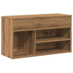 Berkfield Home Shoe Bench Artisan Oak 80x30x45 cm Engineered Wood in Brown - Size: 80 x 30 x 45 cm