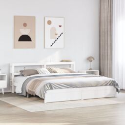 Berkfield Home Bed Frame with Headboard without Mattress White 200x200 cm - thumbnail 1
