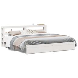 Berkfield Home Bed Frame with Headboard without Mattress White 200x200 cm - thumbnail 2