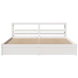 Berkfield Home Bed Frame with Headboard without Mattress White 200x200 cm - thumbnail 4