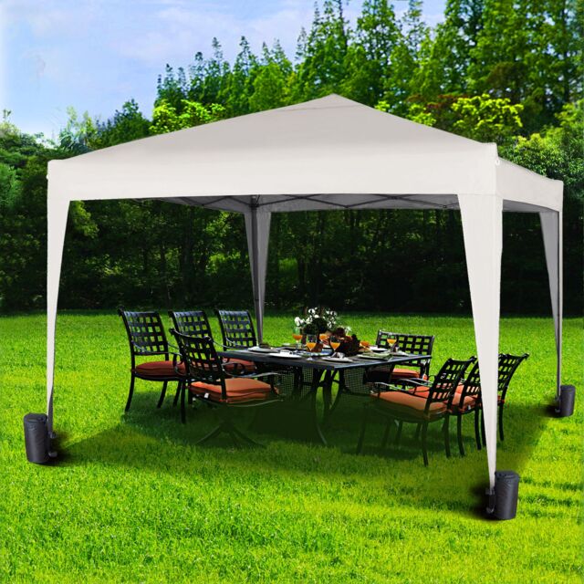 MCC Direct Gazebo 3x3 Pop Up Garden Party Tent 3m x 3m Marquee Canopy in Off-White - image 1