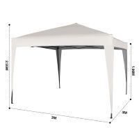 MCC Direct Gazebo 3x3 Pop Up Garden Party Tent 3m x 3m Marquee Canopy in Off-White - thumbnail 6
