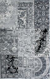 Kukoon Black Grey Monochrome Traditional Patchwork Living Area Rug - Size: 160 cm x 230 cm - thumbnail 1