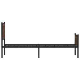 Berkfield Home Metal Bed Frame without Mattress Brown Oak 75x190 cm Small Single - thumbnail 6
