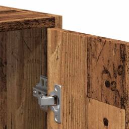Berkfield Home Durable Bathroom Cabinet with Mirror Old Wood Engineered Wood in Brown - thumbnail 8