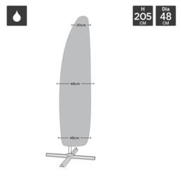 Charles Bentley Deluxe Banana Umbrella Parasol Cover -Black 600D PVC Waterproof in Black - thumbnail 4