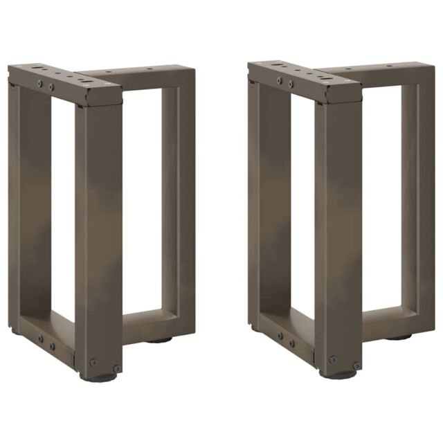 Berkfield Home Coffee Table Legs T-Shaped¬†2 pcs Natural Steel 28x25x(42-43) cm Steel in Black - image 1