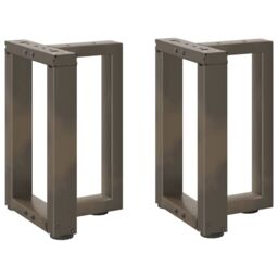Berkfield Home Coffee Table Legs T-Shaped¬†2 pcs Natural Steel 28x25x(42-43) cm Steel in Black