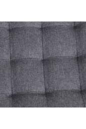 Living and Home Linen Upholstered Footstool in Dark Grey - thumbnail 8