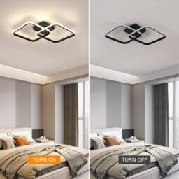 Goeco Modern LED Ceiling Light 42W 64cm Square Acrylic Ceiling Light 4500K in Black - thumbnail 6