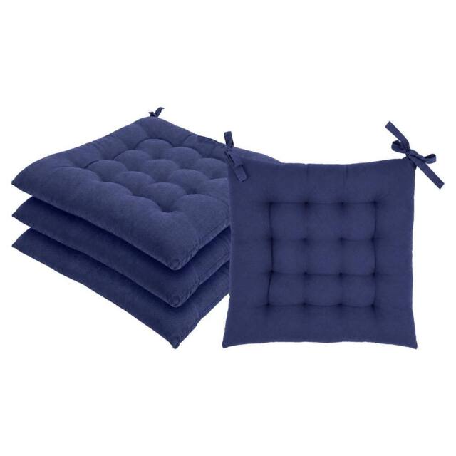 Harbour Housewares Square Seat Pads - 40 x 40cm - Pack of 4 in Navy - Size: 40 x 40 cm - image 1
