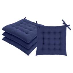 Harbour Housewares Square Seat Pads - 40 x 40cm - Pack of 4 in Navy - Size: 40 x 40 cm - thumbnail 1