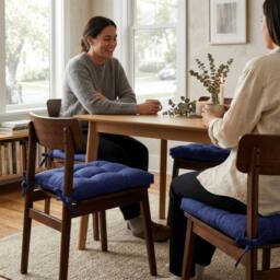 Harbour Housewares Square Seat Pads - 40 x 40cm - Pack of 4 in Navy - Size: 40 x 40 cm - thumbnail 2
