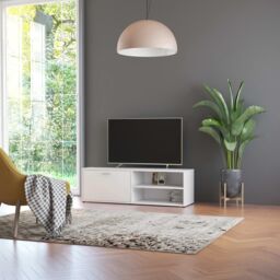 Berkfield Home TV Cabinet White 120x34x37 cm Engineered Wood - Size: 120 x 34 x 37 cm - thumbnail 1