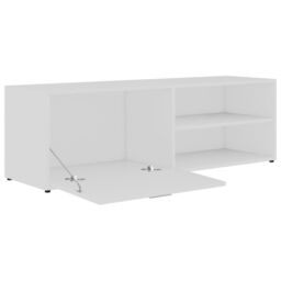 Berkfield Home TV Cabinet White 120x34x37 cm Engineered Wood - Size: 120 x 34 x 37 cm - thumbnail 6