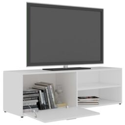 Berkfield Home TV Cabinet White 120x34x37 cm Engineered Wood - Size: 120 x 34 x 37 cm - thumbnail 5