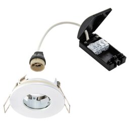 Loops IP65 Bathroom Slim Round Ceiling Downlight Matt White Recessed GU10 LED Lamp - thumbnail 3