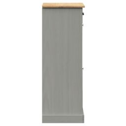 Berkfield Home Shoe Cabinet VIGO 60x35x96 cm Grey Solid Wood Pine - Size: 60 x 35 x 96 cm - thumbnail 6