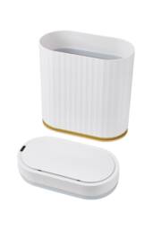 Living and Home 9L/7L Smart Sensor Rubbish Bin in White - Size: Small - thumbnail 5