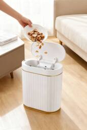 Living and Home 9L/7L Smart Sensor Rubbish Bin in White - Size: Small - thumbnail 1