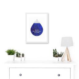 Artery8 Rumi You Are Not A Drop You Are Entire Ocean Quote Blue Artwork Framed Wall Art Print A4 in White - thumbnail 2
