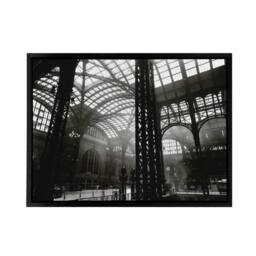 "Artery8 Berenice Abbott Penn Station Interior Photo Framed Canvas Wall Art Print in Black - Size: W12"" x H16""" - thumbnail 1