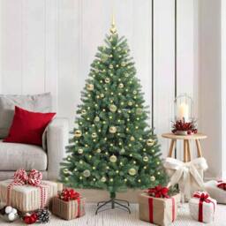 Berkfield Home Artificial Hinged Christmas Tree Green 150 cm PVC & Metal