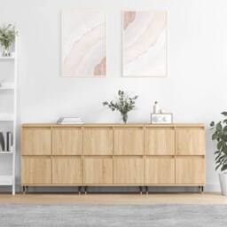 Berkfield Home Sideboards 3 pcs Sonoma Oak Engineered Wood in Light Tan - thumbnail 2