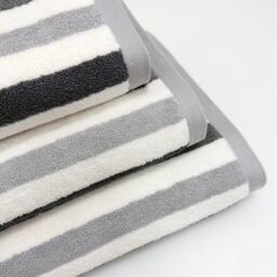 Allure Bath Fashions Cali Striped Towels - 100% Cotton in Grey - Size: Bath Sheet - thumbnail 2