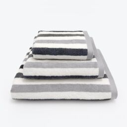 Allure Bath Fashions Cali Striped Towels - 100% Cotton in Grey - Size: Bath Sheet - thumbnail 1