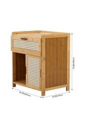 H&O Direct Wooden Nightstand Storage Cabinet in Brown - thumbnail 6