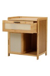 H&O Direct Wooden Nightstand Storage Cabinet in Brown - thumbnail 3